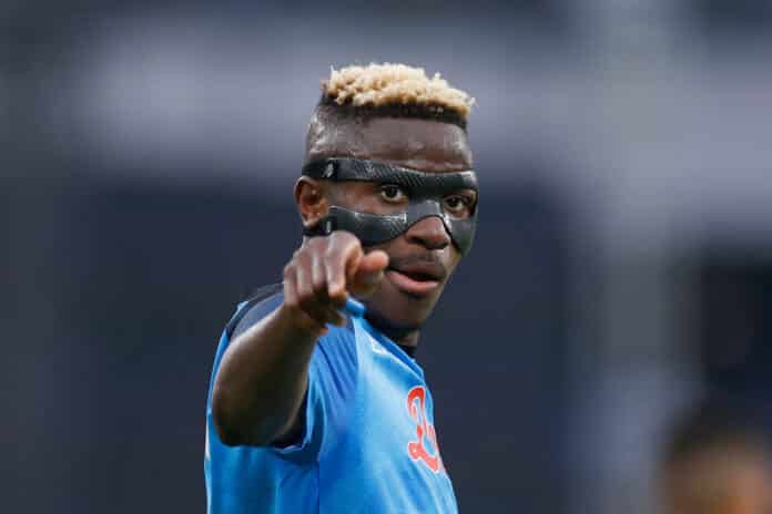 Victor Osimhen with the thumbs up after scoring for Napoli Victor Osimhen with the thumbs up after scoring for Napoli