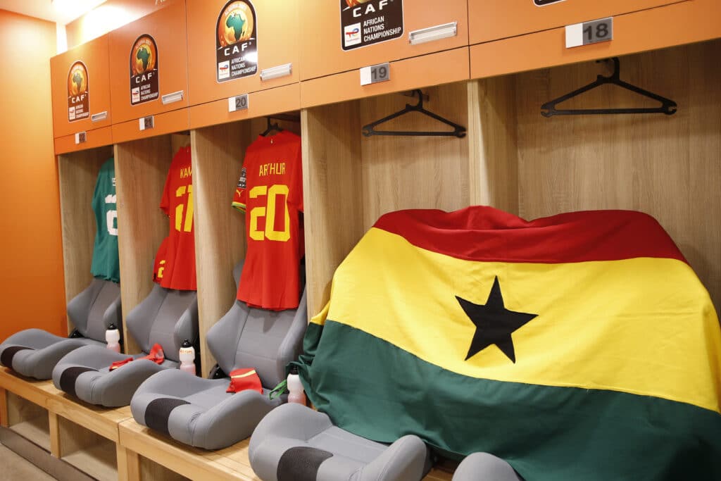 Can you guess the team with the most goals in AFCON history? 3 Ghana changeroom general view during the 2022 CAF African Nations Championship