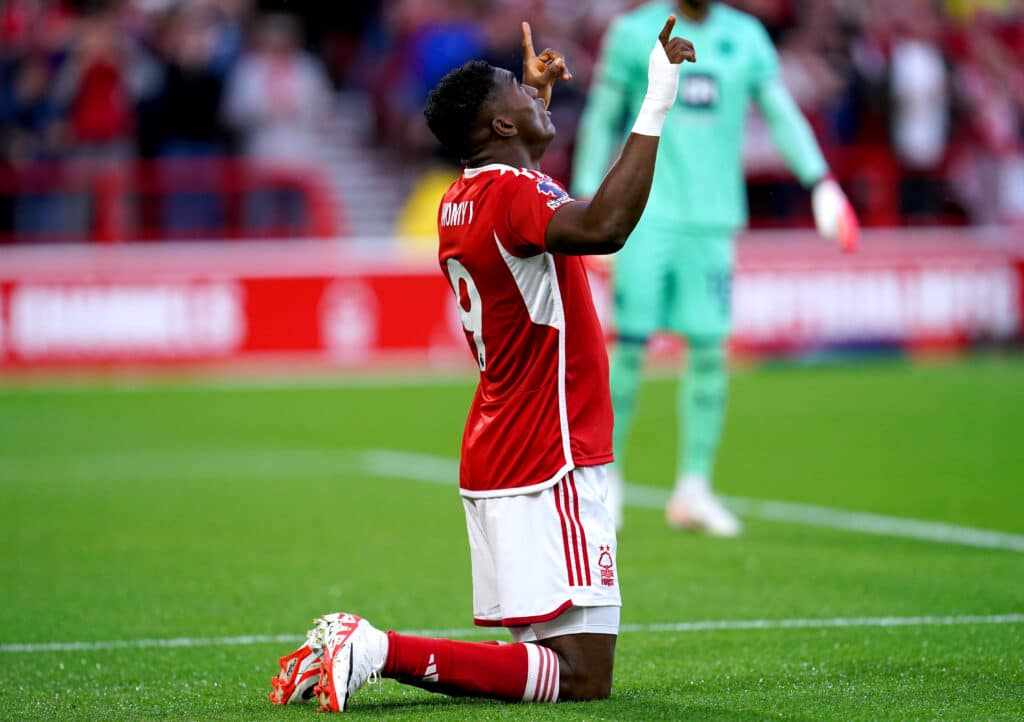 Awoniyi falls short as Maddison wins August's EPL Player of the Month award 1 Nottingham Forest's Taiwo Awoniyi celebrates scoring a goal