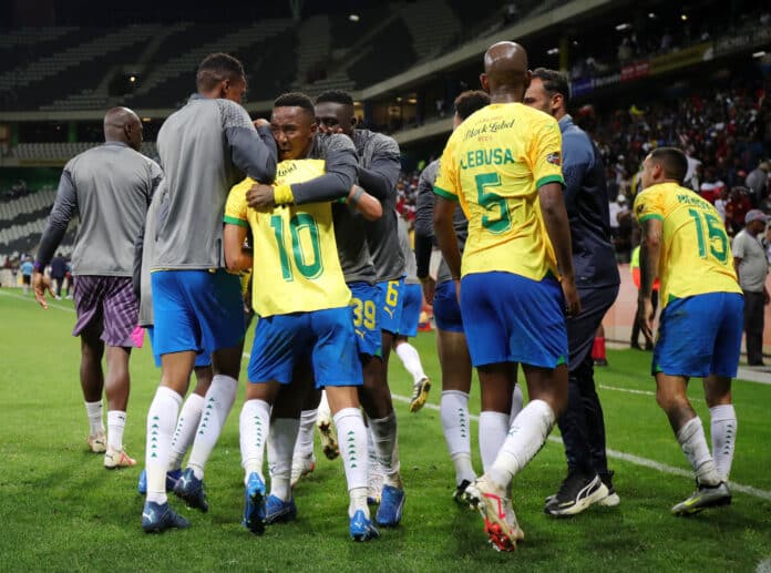 Mamelodi Sundowns vs Petro de Luanda lineups (2nd leg) - African Football League Mamelodi Sundowns players celebrate goal