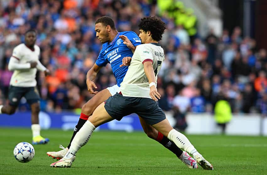 PSV vs Rangers lineups, 3 predictions - UEFA Champions League 1 Cyriel Dessers in action, PSV vs Rangers